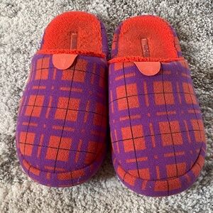 Orange plaid Allbirds slippers